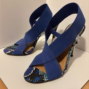 Jessica Simpson Jordiya Blue Snakeskin Women's Heels